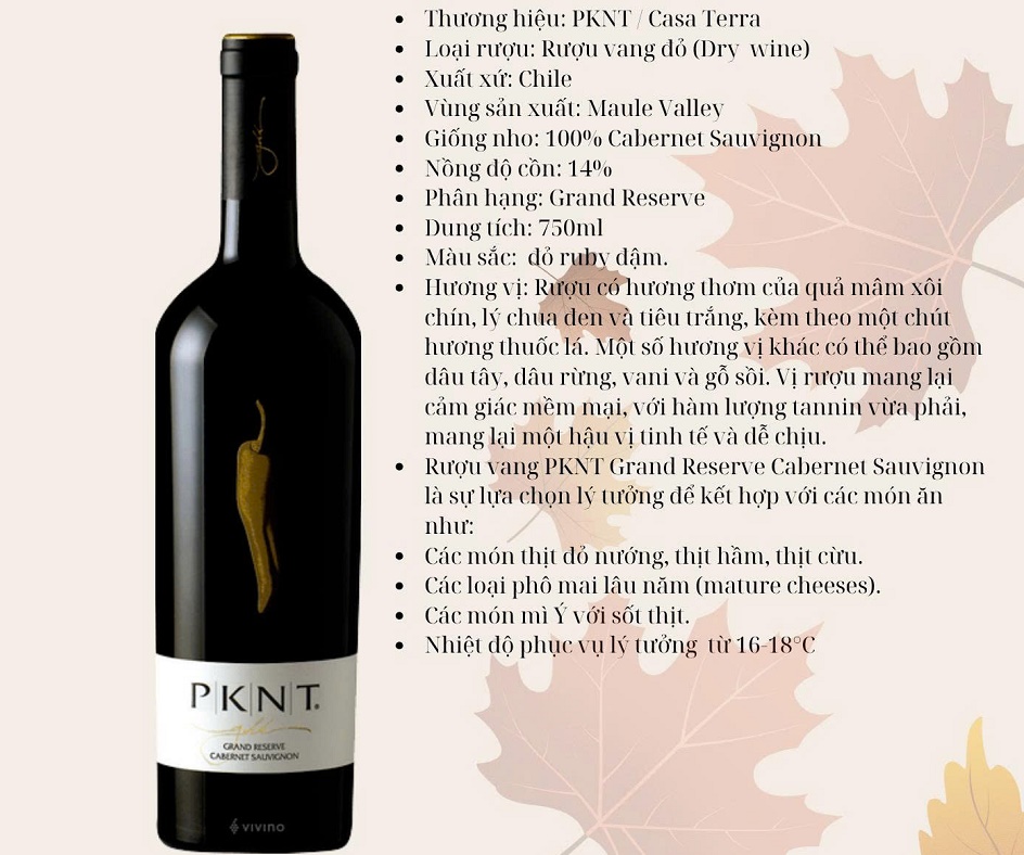 Pknt Grand Reserve Cabernet Sauvignon 14%